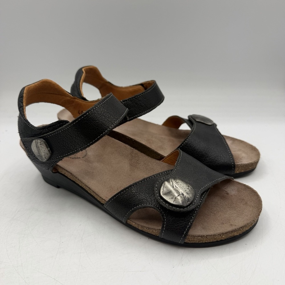 Taos Momentum Sandals Womens EU 38 US 7-7.5 Black Leather Strappy MOM-4042